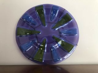 Mid Century Signed Higgins Fused Art Glass 17 " Charger Plate Wall Huge 1202