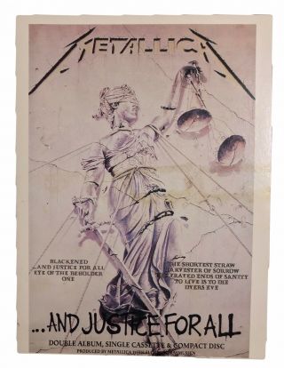 Vintage Metallica Justice Album Cover Promo Index Postal Card 4.  5”x 6” Rare