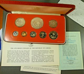 Liberia 1978 Franklin Silver 8 Coin Proof Set