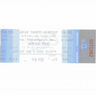 Depeche Mode & Book Of Love Concert Ticket Stub Berkeley California 7/5/86 Greek