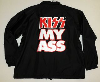 Kiss Band Kiss My Ass Logo Windbreaker Jacket Xl Unworn 2006 Gene Simmons