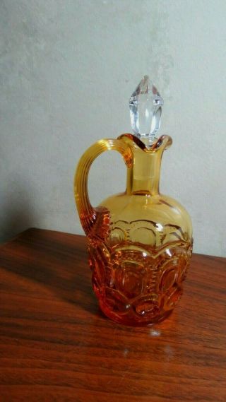 L G Wright Moon And Stars Amber 44 - 17 Cruet With Stopper