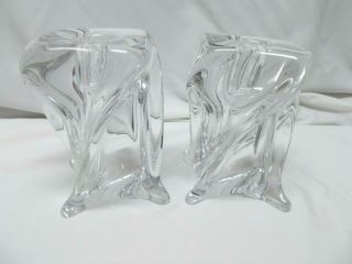 Pair Candle Holders Cristal St.  Louis France Crystal Twisted Shaped Saves Pets