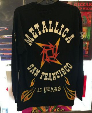 Vintage Metallica 15 Years San Francisco Made In La Long Sleeve Shirt Lg Rare