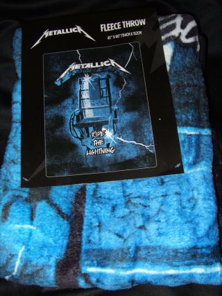 Nwt Metallica Ride The Lightning Electric Chair Metal Band Plush Throw Blanket