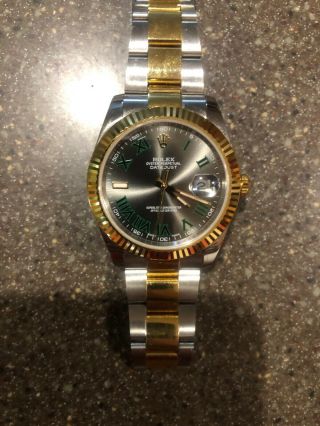 Rolex Datejust 41 Two - Tone - 126303 - Wimbledon Dial With 18k Gold Bezel