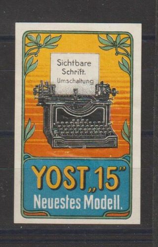German Poster Stamp Typewriter