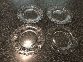 Four Cambridge Caprice Clear Bread And Butter Plates