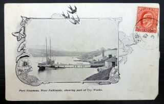 Falkland Islands 1907 Port Stephens Postcard Bs379