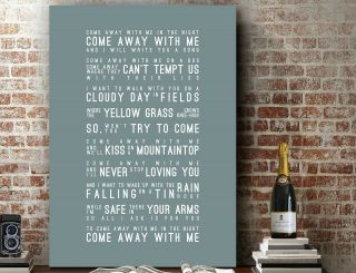 Art Print | Canvas - Norah Jones Come Away With Me | Wall Art Song Lyrics Gift