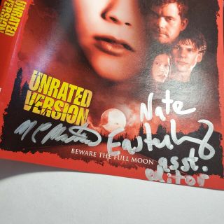Cursed DVD Signed By Nathan Easterling And One Other 3