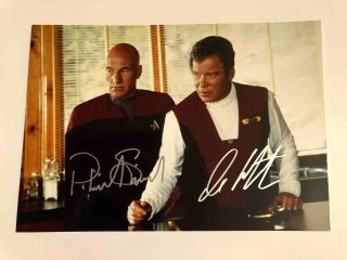 William Shatner Patrick Stewart Kirk Star Trek Signed Autograph 6x8 Photo