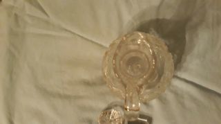 Vintage / Antique ? Clear glass cruet / pitcher with handle and stopper. 3