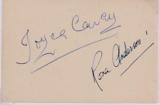 Rona Anderson And Joyce Carey Signed Album Page - A Christmas Carol 1951