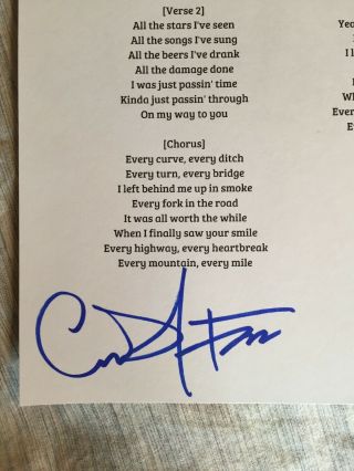 CODY JOHNSON Country Star SIGNED Auto On My Way To You Lyric Sheet Proof 2 2