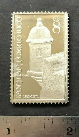 Puerto Rico 1971 " La Garita " Us Stamp Silver Medal,  Perforated Edge Variety