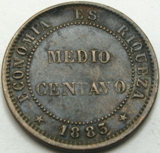 Chile 1/2 Centavo 1883 So - Copper - Vf - 3273 ¤