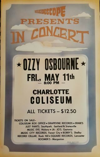 Ozzy Osbourne Concert Poster - From Concert In Charlotte Nc