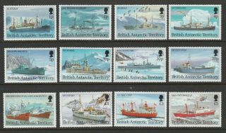 British Antarctic Territory 1993 Antarctic Ships Set Sg 218 - 229 Mnh/ Un/mint.