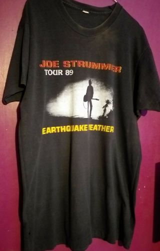 Vintage Joe Strummer 89 Tour T - Shirt Earthquake Weather The Clash Rock 44 " Black