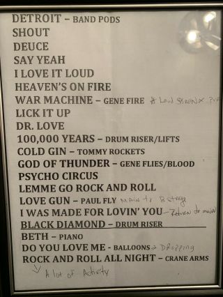 Kiss Stage Setlist Msg York Eor Tour 3/27/19 Last One