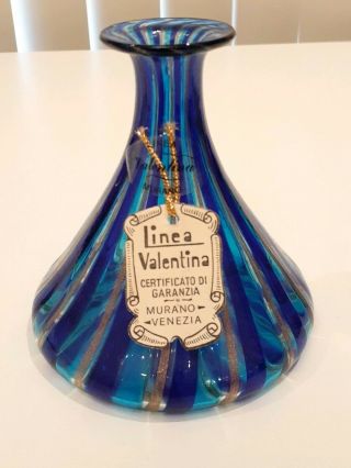 Murano Glass Vase Linea Valentina Blue & Gold