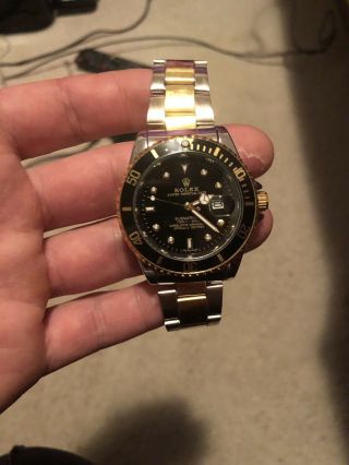 Rolex 18k Gold/Stainless Steel Oyster Perpetual Submariner Date 16613 Black 40mm 3