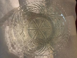 Antique Large Etched Top Cut Crystal Bowl 11 " By 11 "