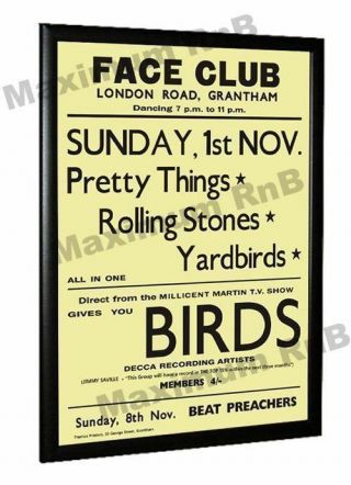 Yardbirds Concert Poster Face Club London Road Grantham 1964