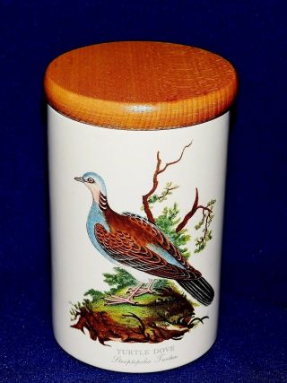 Htf Portmeirion Birds Of Britain Turtle Dove 7 " Canister Storage Jar W/lid