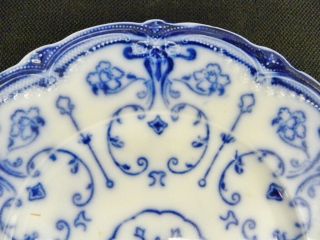 Antique CONWAY Wharf Pottery Semi - Porcelain Flow Blue 10 