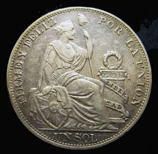1896,  Un Sol From Peru,  Silver