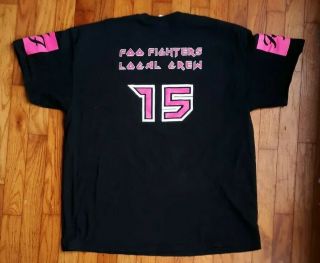 Foo Fighters Local Crew 2015 Tour T - Shirt Pink & Black Size Xl Concert Tee 15