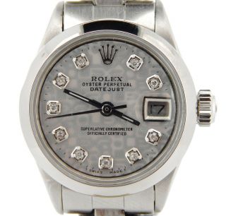 Rolex Datejust Lady Stainless Steel Watch Oyster Silver Anniversary Diamond Dial