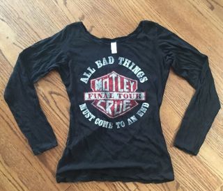 Motley Crue All Bad Things Must Come To An End Final Tour Shirt - Womens Size Xl