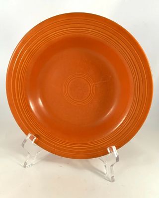 Vintage 1936 Red Orange Fiesta Radioactive Glaze Rimmed Soup Bowl Fiestaware