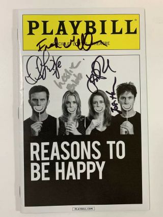 Reasons To Be Happy Cast Signed Autographed Playbill Leslie Bibb Jenna Fischer