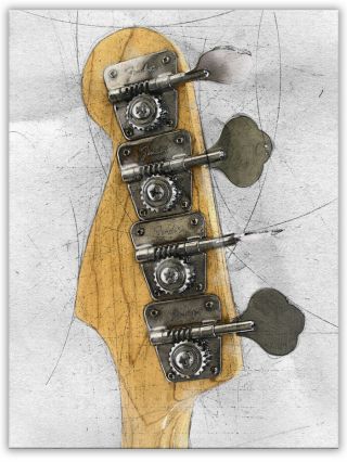 Fender Bass Guitar Full Colour Canvas Or Poster Led Zeppelin 3 Sizes