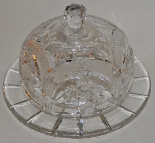Rare - American Brilliant Abp Cut Glass Signed Libbey Covered Dome Cake Plate