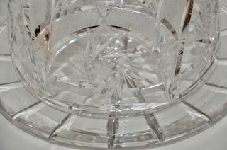 RARE - American Brilliant ABP Cut Glass Signed Libbey Covered Dome Cake Plate 2