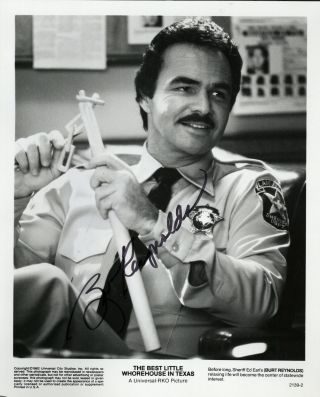 Burt Reynolds In - Person Autographed 8x10 B&w Photo " Best Little Whorehouse "