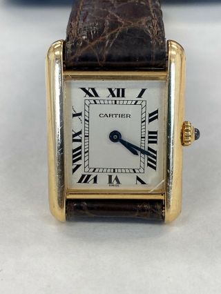 Cartier Quartz Tank Louis Watch In 18k Yellow Gold - Thin Watch