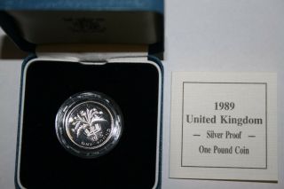 1989 United Kingdom Silver Proof One Pound Coin W/