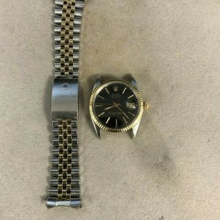 Rolex Datejust Steel Gold Auto 36mm Mens Watch Bracelet 1601 As - Is