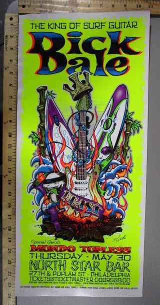 2002 Rock Roll Concert Poster Dick Dale Jeff Wood Jeral Tidwell S/n Le 150