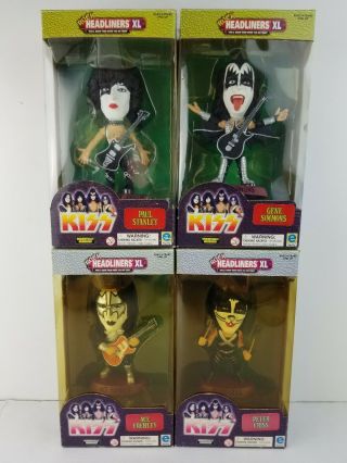 Kiss Rock Headliners Xl Set Of 4 Gene Ace Peter Paul Figures Limited Edition