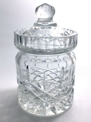 Glass Lismore Type Pattern Preserve Honey Jam Jelly 6.  5 Inch Jar With Lid I590