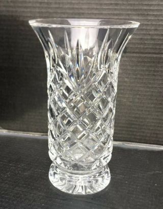 Waterford Crystal Lismore Vase Footed Base Heavy Slight Flare Top 9 7/8” H Rare