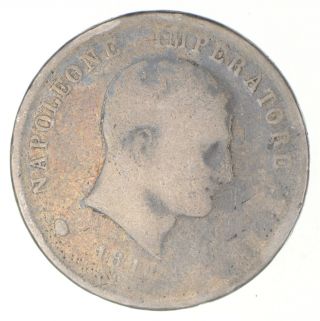 Silver - World Coin - 1811 Napoleonic Kingdom Of Italy 5 Lire 532