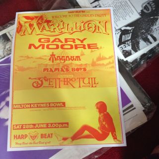 Marillion Gary Moore Magnum Live Milton Keynes Bowl Promo Poster